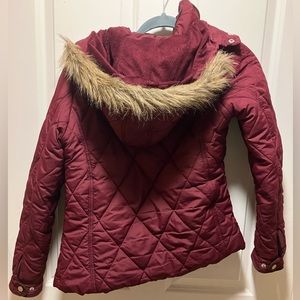 Maroon puffer coat